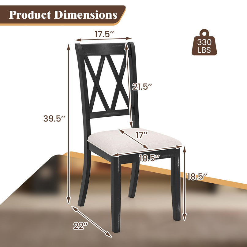 Giantex Wooden Dining Chairs Set of 2/4 for Living Dining Room