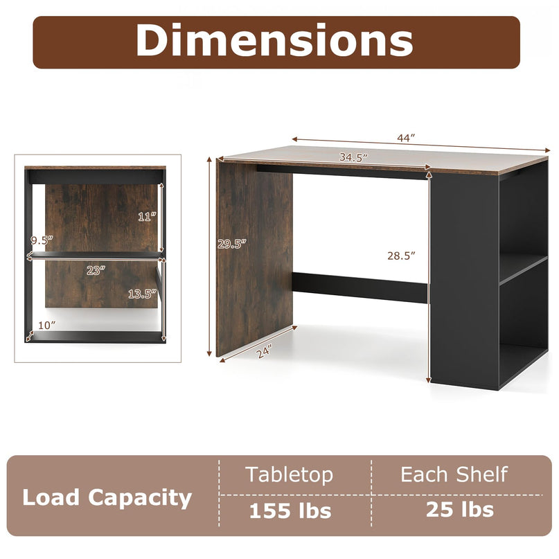 Giantex Petit Bureau avec Étagère pour Chambre à Coucher