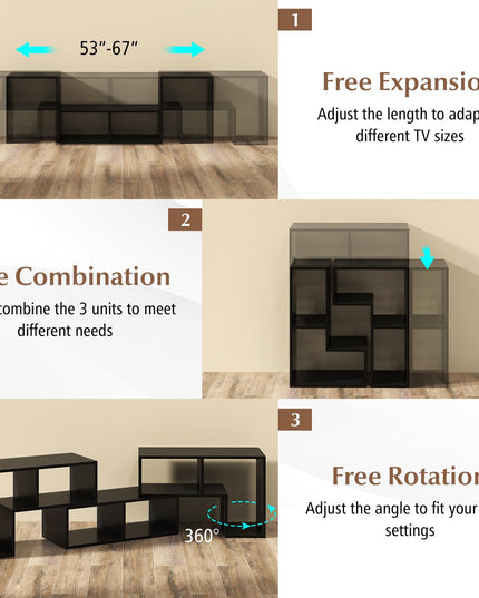 Giantex Free-Combination TV Stand for Bedroom - Entertainment Center for 50 55 60 65 Inch TV