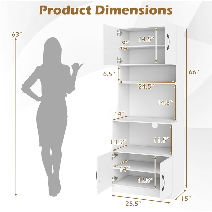 Meuble de rangement de cuisine de style campagnard Giantex de 168 cm avec station de recharge