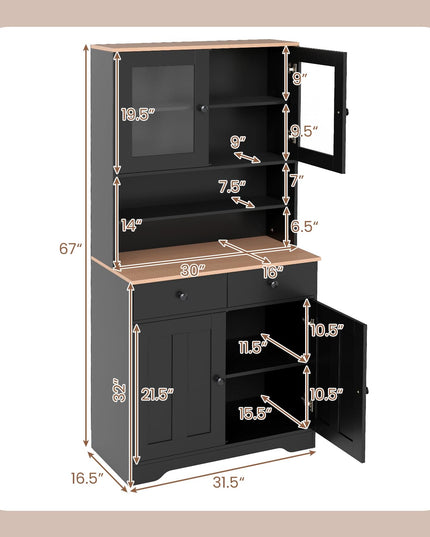 Giantex 67" Kitchen Pantry Cabinet for Dining Room