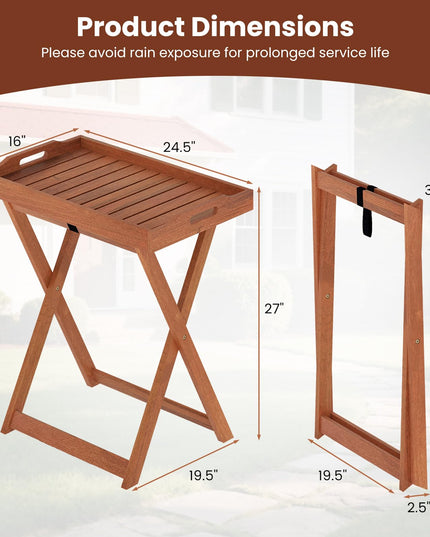 Giantex Outdoor Side Table with Removable Tray Top