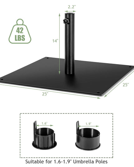 42lbs Patio Umbrella Base, Suitable for 1.6''-1.9'' Umbrella Poles