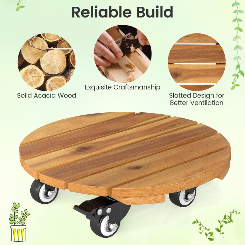 Giantex 2/4 Pcs Plant Caddy with Wheels