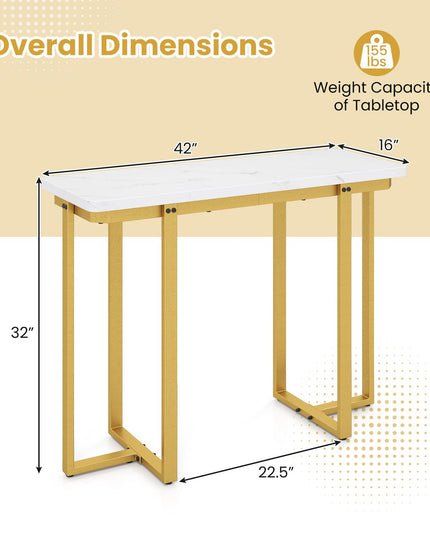 Giantex 42" Console Table Modern Faux Marble Entryway Table