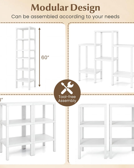 Giantex Étagères de rangement modulaires en plastique à 6 niveaux | Unité d'étagères utilitaires à affichage ouvert
