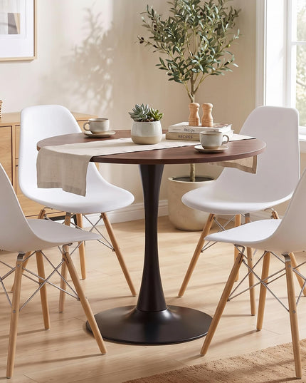 GIANTEX 31.5" Round Dining Table w/Thickened Tabletop & Metal Pedestal