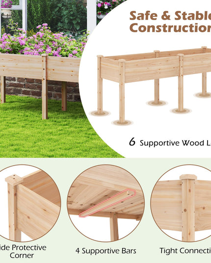 73" L x 23" W x 30" H Raised Garden Bed with Drain Hole
