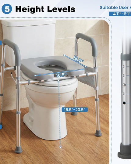 Giantex Raised Toilet Seat with Handles