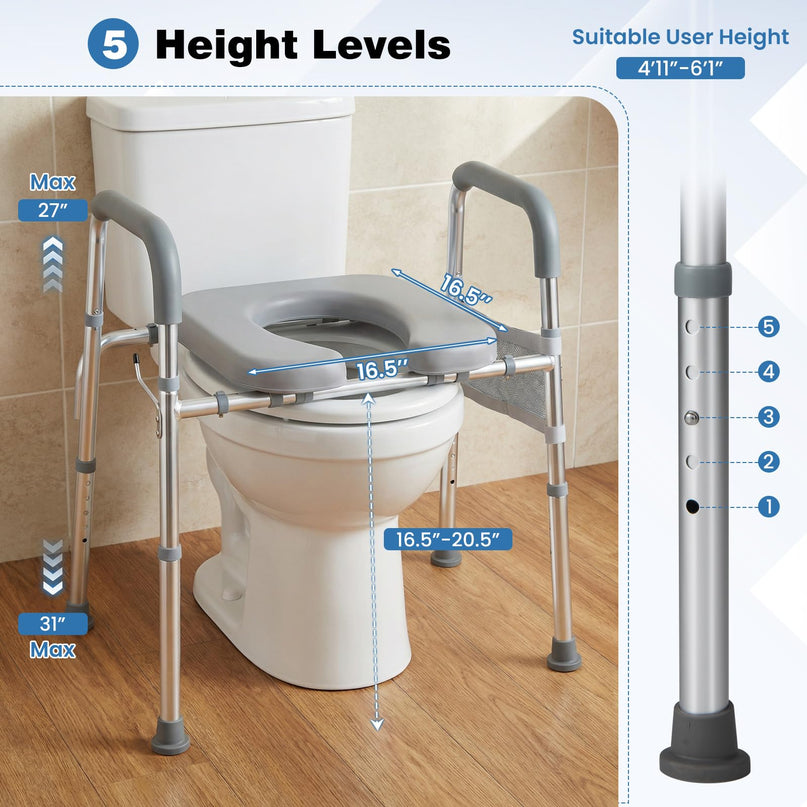 Giantex Raised Toilet Seat with Handles
