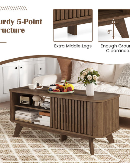 Giantex Rectangle Coffee Table with Storage