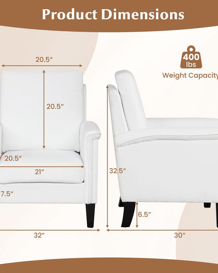 Giantex Modern Accent Chair Upholstered Armchair