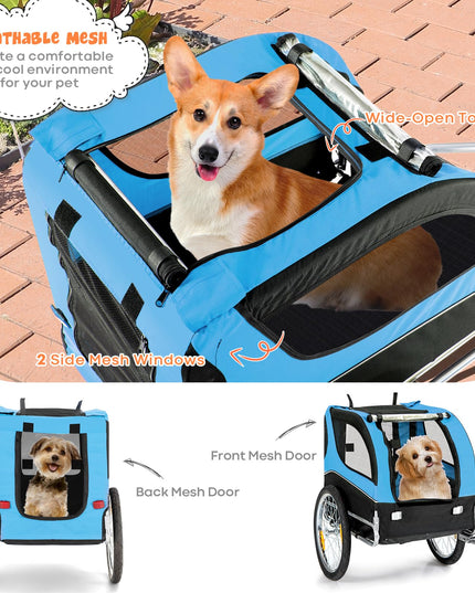 Giantex Dog Bike Trailer Pet Stroller, Small Medium Dog Bicycle Trailer Carrier Wagon