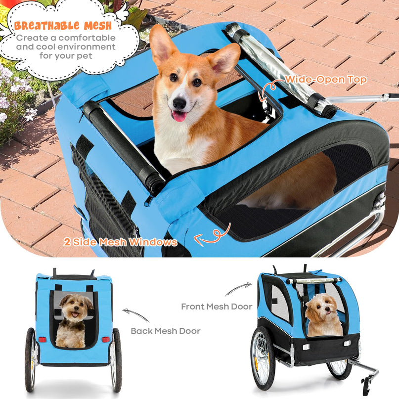 Giantex Dog Bike Trailer Pet Stroller, Small Medium Dog Bicycle Trailer Carrier Wagon