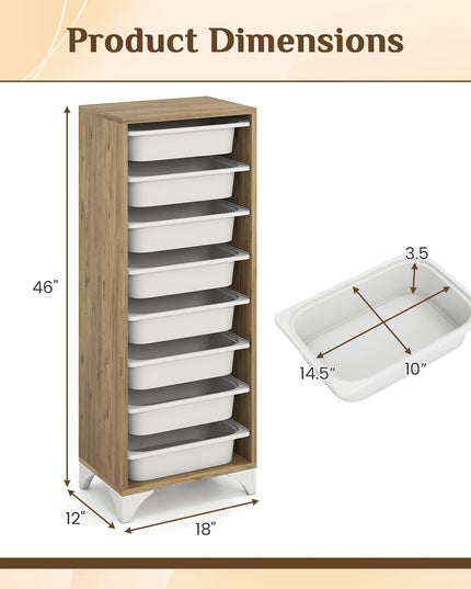 Giantex Sideboard Buffet Cabinet with 8 Plastic Storage Drawer