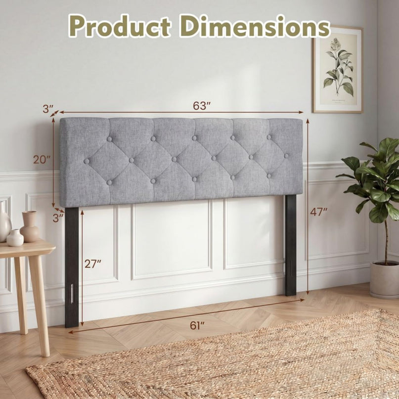 Giantex Linen Upholstered Headboard with Wood Support Legs