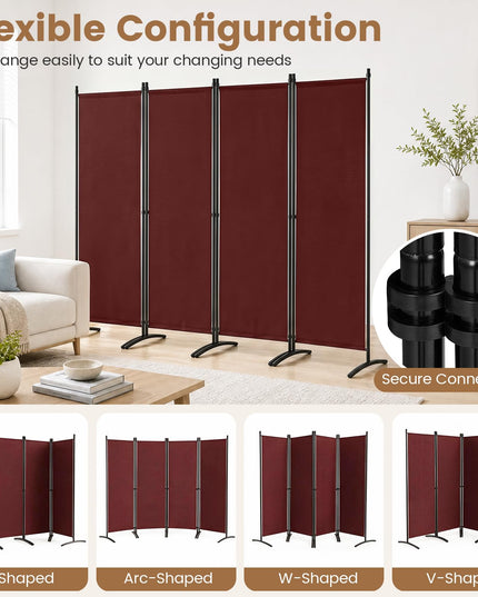 Giantex 4 Panel Room Divider, 5.6Ft Folding Screen, Home Office Freestanding Tall Partition