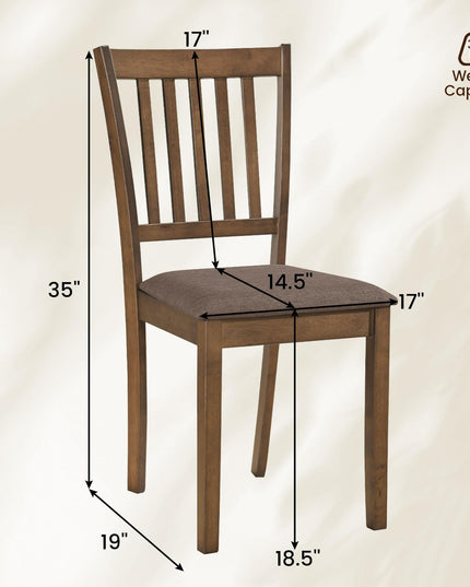 Giantex Wood Slat-Back Design Kitchen Chairs (2/4)