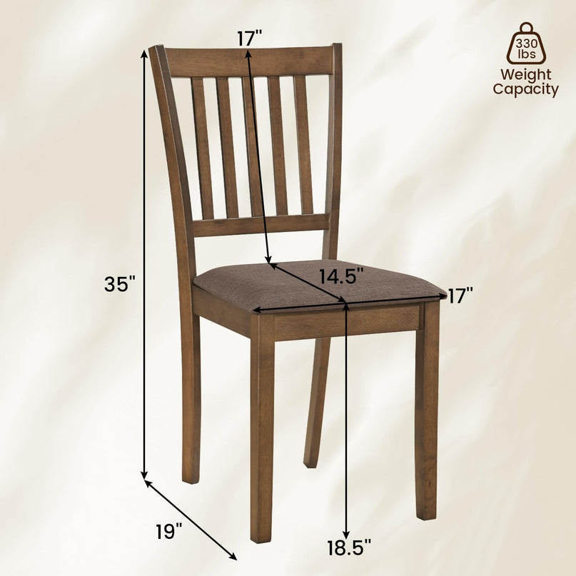 Giantex Wood Slat-Back Design Kitchen Chairs (2/4)