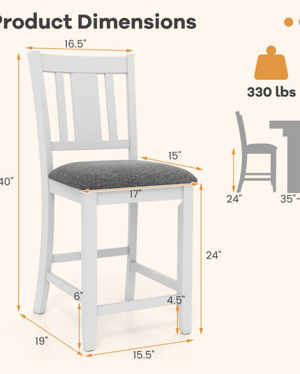 Giantex 24 Inch Modern Counter Height Stools with Footrest