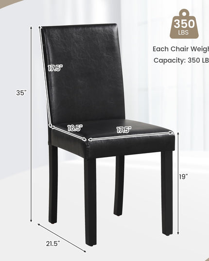 Giantex Dining Chairs Set of 4, Upholstered Kitchen Dinette Chairs w/Wood Frame