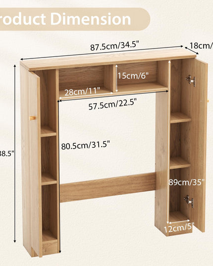 Giantex Over The Toilet Storage Cabinet, Double Door Freestanding Bathroom Organizer