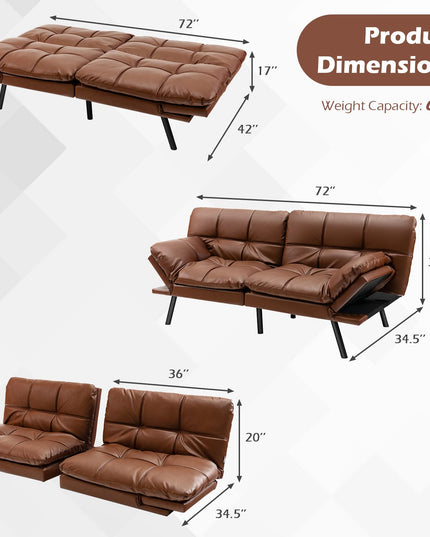 Convertible Memory Foam Futon Couch Sleeper - Giantex