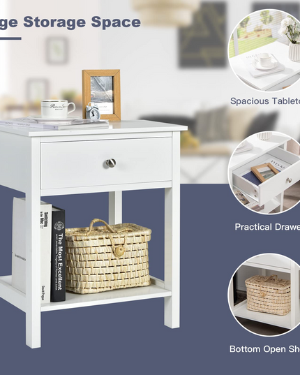 Multifunctional Bedside Sofa Side Table, Accent Home Furniture w/Stable Frame