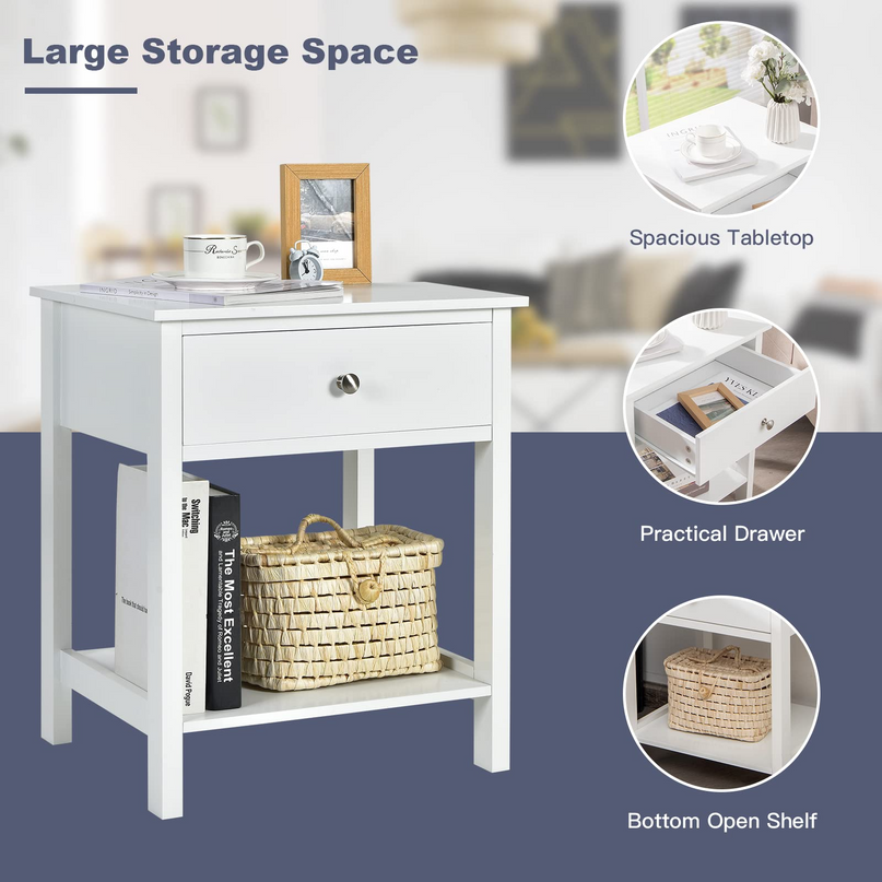 Multifunctional Bedside Sofa Side Table, Accent Home Furniture w/Stable Frame