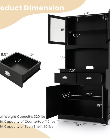 67" Pantry Organizers and Storage - Giantex