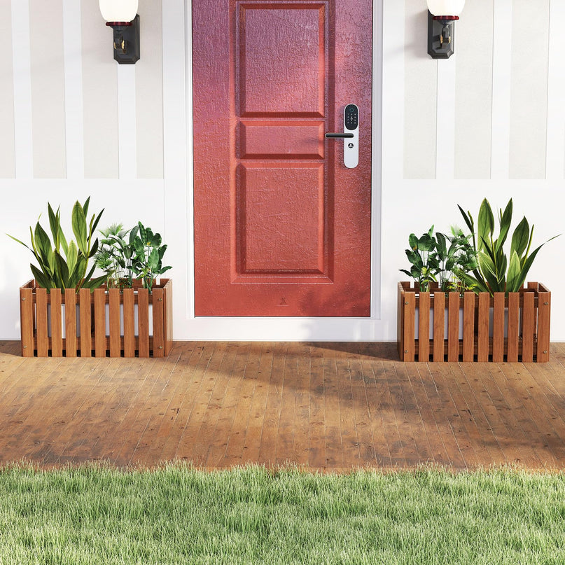 Giantex Slat Style Planter Box for Growing Vegetables Flowers Herbs