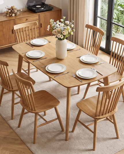 Giantex 55" Solid Wood Rectangular Dining Table for 4-6 (55" x 27.5" x 30")