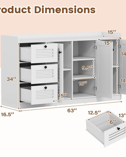 Giantex 63'' Buffet Cabinet with Storage for Living Room