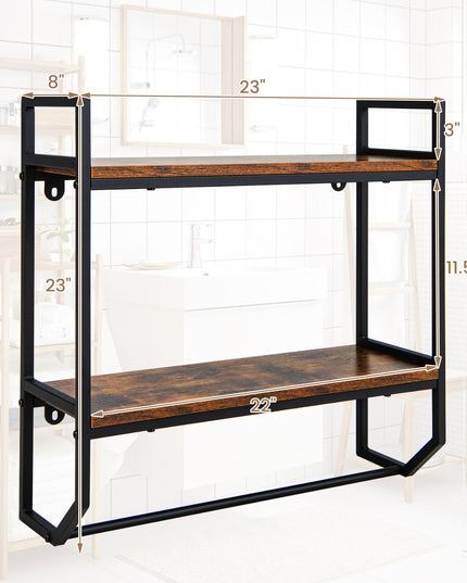 Giantex Wall Mounted Bathroom Shelves with Towel Bar