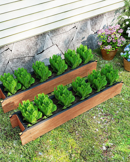 Giantex Wood Raised Garden Bed Rectangular Planter Box w/Drainage Hole（36"x7"x7"）