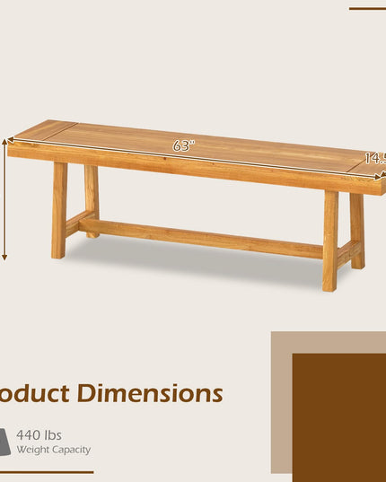Banc de jardin Giantex en teck de 63 pouces pour 3 personnes (1/2)
