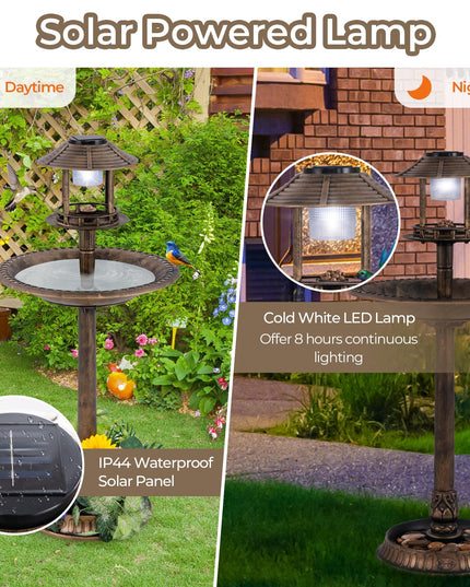 Giantex 42 inch Bird Bath Solar Lighted