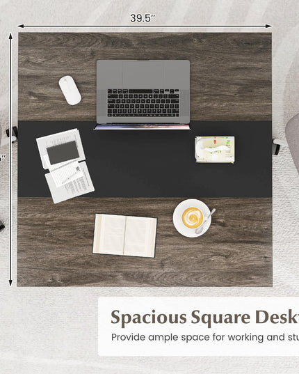 Giantex 39.5" Square Conference Table, Meeting Table for 4 People (1/2/4)