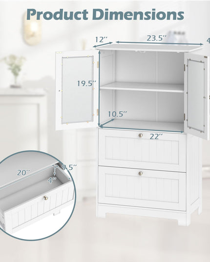 Giantex Bathroom Storage Cabinet w/2 Large Drawers
