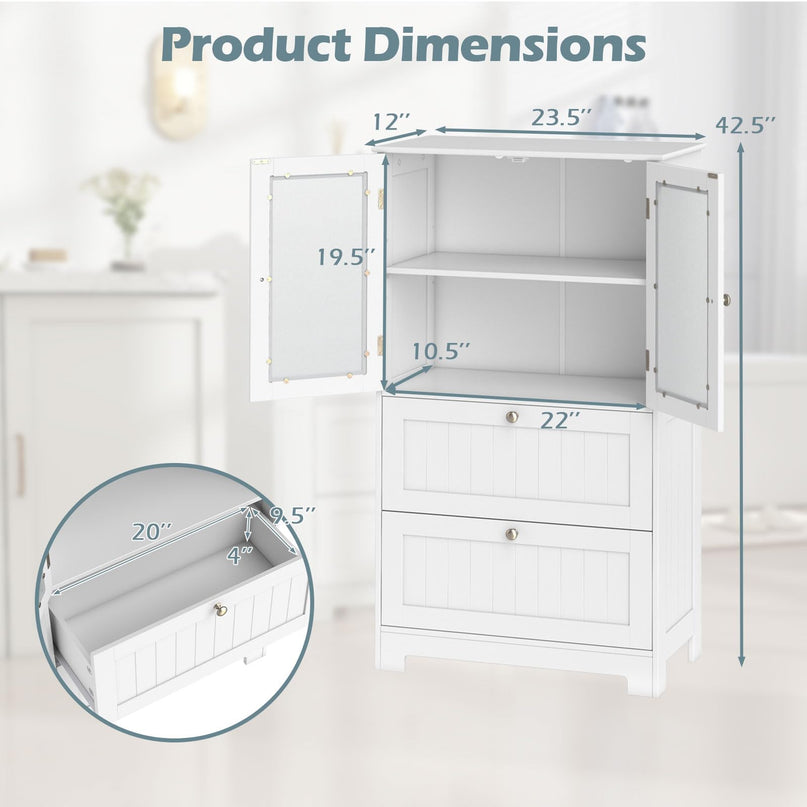 Giantex Bathroom Storage Cabinet w/2 Large Drawers