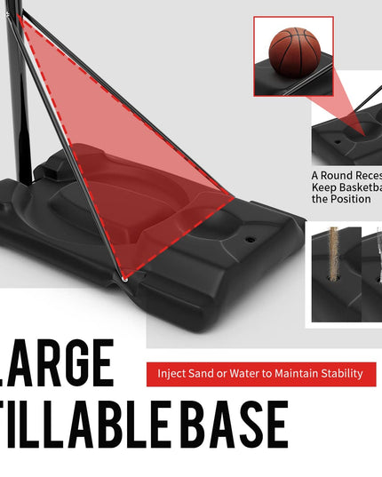 Height Adjustable 8.5-10 Ft Outdoor Indoor Basketball Stand for Kids Youth