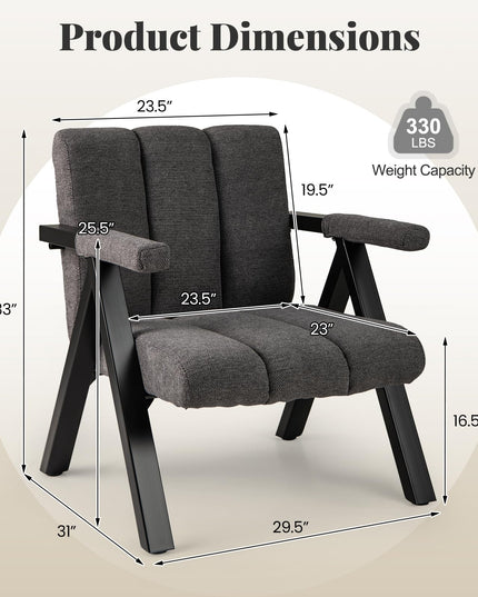 Giantex Mid-Century Modern Accent Chair Comfy Oversized Reading Chair