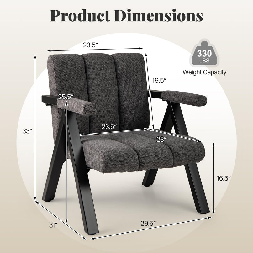 Giantex Mid-Century Modern Accent Chair Comfy Oversized Reading Chair