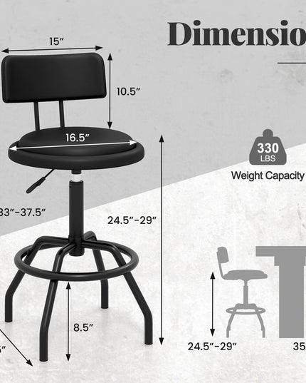 Giantex Swivel Bar Stools Set of 1/2/3/4, 24.5"-29" Height Adjustable Counter Height Chairs w/Back