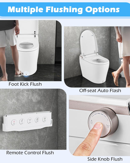 Giantex Smart Toilet with Bidet Built In, Bidet Toilet with Heat, Dryer, Night Light, Auto Open/Close