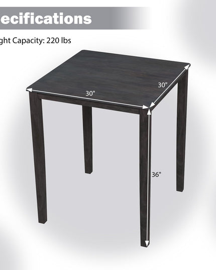 Giantex Square Dining Table with Solid Wood Frame