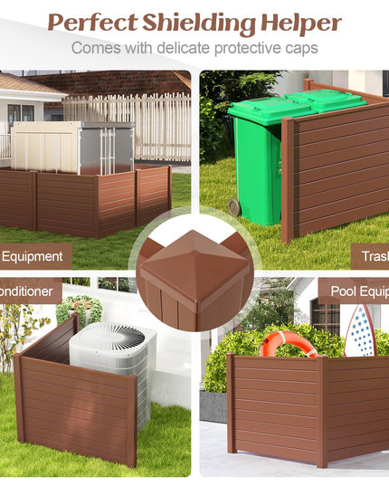 Giantex Air Conditioner Fence 2/4 Panels - 48''W x 36''H Outdoor Privacy Screen Trash Can Enclosure with 3 Stakes