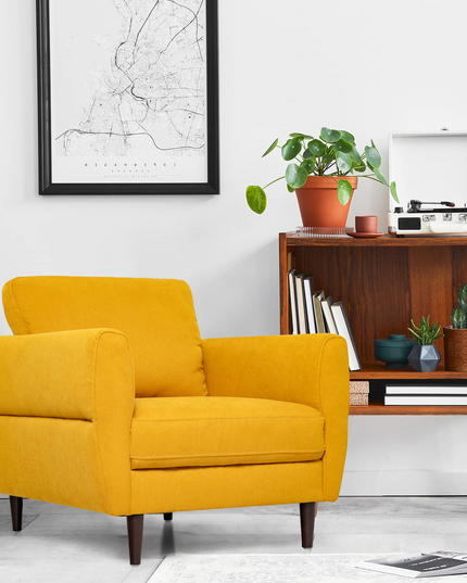 Giantex Sofa Chair, Upholstered Mid-Century Modern Accent Chair