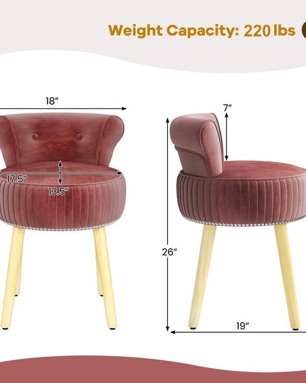CHARMAID Velvet Vanity Chair for Bedroom Elegant Accent Chair