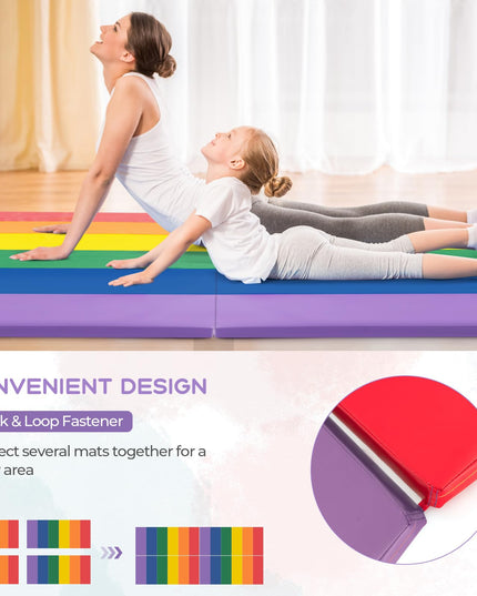 Giantex 6'x4'x2 Gymnastics Mat, Folding Anti-Tear Tumbling Mat